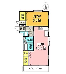レクエルド1 1LDKの間取図画像