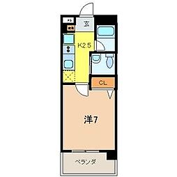 JC STATION 143 5階1Kの間取り