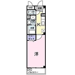 サンリット 1Kの間取図画像