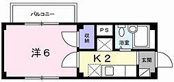 ニューサンライズ 1Kの間取図画像