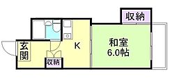 メゾン雅 1Kの間取図画像