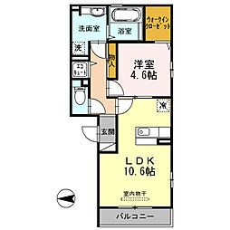 シティパル 1LDKの間取図画像