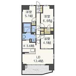 S-FORT大阪同心 3階3LDKの間取り