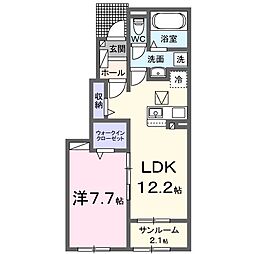 ボンズアミュウ 1LDKの間取図画像