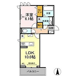 コンフォール西小鷹野III 3階1LDKの間取り