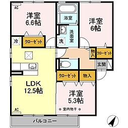 カンパーレM 3LDKの間取図画像