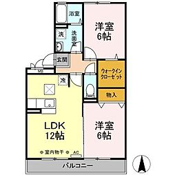 ワイズレジデンス 2LDKの間取図画像