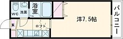 リヴェール海田 2階1Kの間取り
