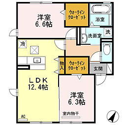 コート・ケー 2LDKの間取図画像