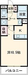 ウイングス7番館 ワンルームの間取図画像