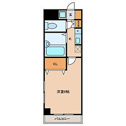 ヤサカハイム3 1Kの間取図画像