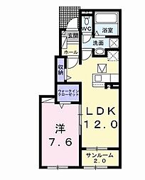 グラン　ルミエ 1階1LDKの間取り