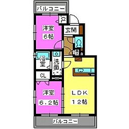 ステラKSKB 2LDKの間取図画像