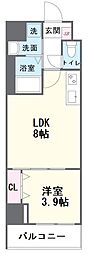 GrandPacific堺東Innovation 1LDKの間取図画像