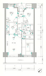 スカイプラザ横川 15階3LDKの間取り