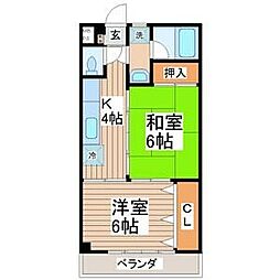 メイツ鈴木 2Kの間取図画像