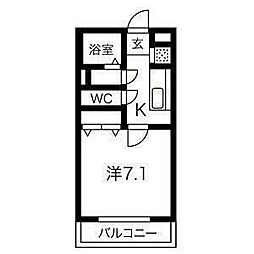 グランリアーレ荒井駅前 1Kの間取図画像