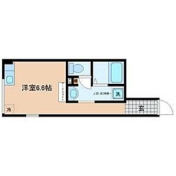 tanoshime荘 1階ワンルームの間取り