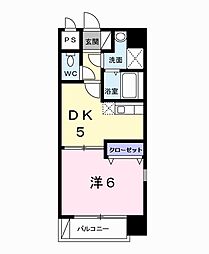 プレジデンシャル白山 1DKの間取図画像