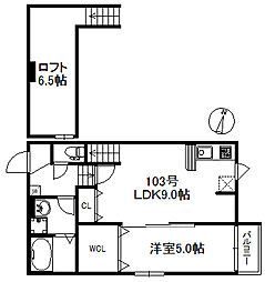 MIRISE県庁東 1階1LDKの間取り