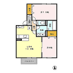 ルピナスケイ 2LDKの間取図画像