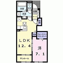 Sereno 1LDKの間取図画像