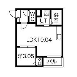 JackhanadaI 1LDKの間取図画像