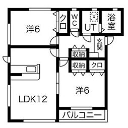 エントラールA 2LDKの間取図画像
