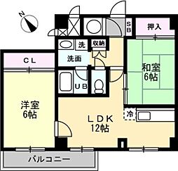 ベルメゾン町田 2LDKの間取図画像