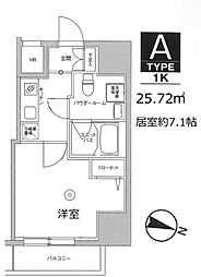 SKYCOURT板橋本町2 1Kの間取図画像