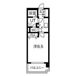 リビングステージ広瀬川 1Kの間取図画像