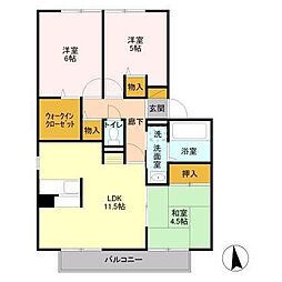 フラワーハウス 1階3LDKの間取り