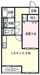 ベルコート 1LDKの間取図画像