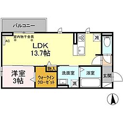 GRASSFIELDSSERENA4 1LDKの間取図画像
