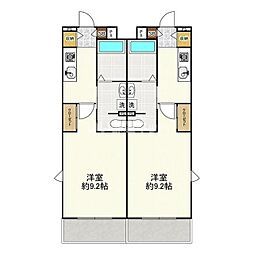 ｅｃａｒｔｅ 1階1Kの間取り