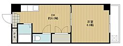 ベル古国府 1DKの間取図画像