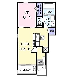 ボヌール・メゾン 1LDKの間取図画像