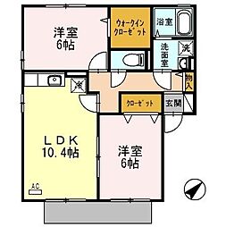 ウィルモア原口A 2LDKの間取図画像