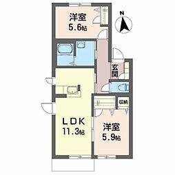 セルブラン 2LDKの間取図画像