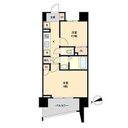 HF仙台長町レジデンス 2Kの間取図画像