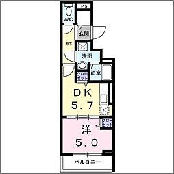 VentForet(ヴァンフォ 1DKの間取図画像