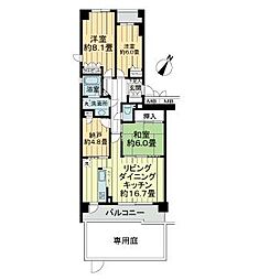 サーパス吹上 3SLDKの間取図画像