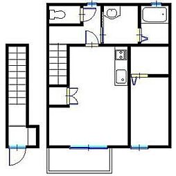 ヴィラ広畑 1LDKの間取図画像