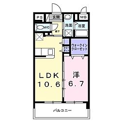 グレースパグーロF 1LDKの間取図画像