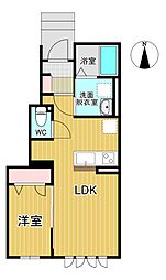 ゆい一番館 1階1LDKの間取り