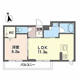 JR福知山線 福知山駅 徒歩8分の賃貸マンション 2階1LDKの間取り