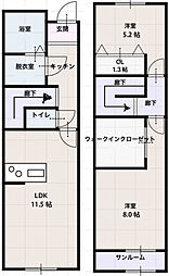 スピネル 2LDKの間取図画像