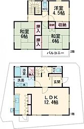 青梅市本町貸家 1階3LDKの間取り