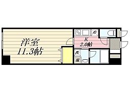 ルミエール美原 1Kの間取図画像