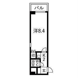 ニッシンハイツ千代田 1Kの間取図画像